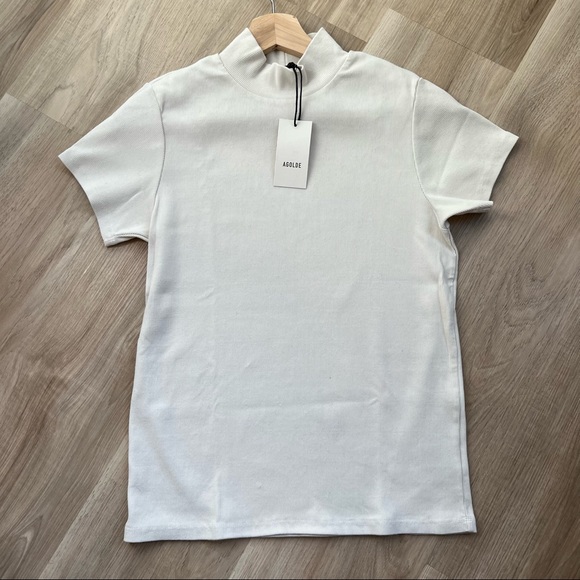 AGOLDE Ribbed Mockneck Tee - Picture 4 of 6